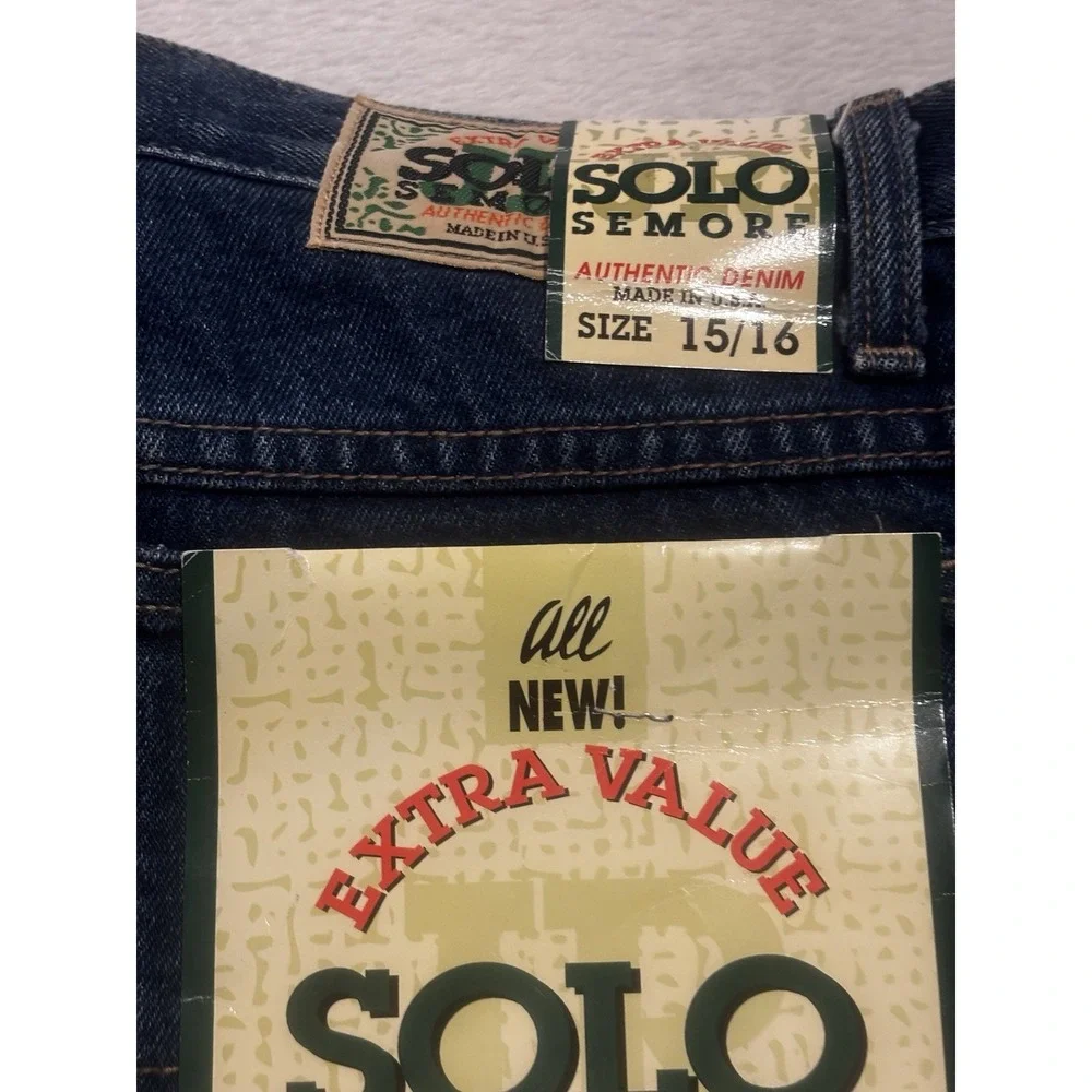 NEW Vintage Solo Semore Jeans 90s Made‎ In USA Women 15/16 Straight Med Wash